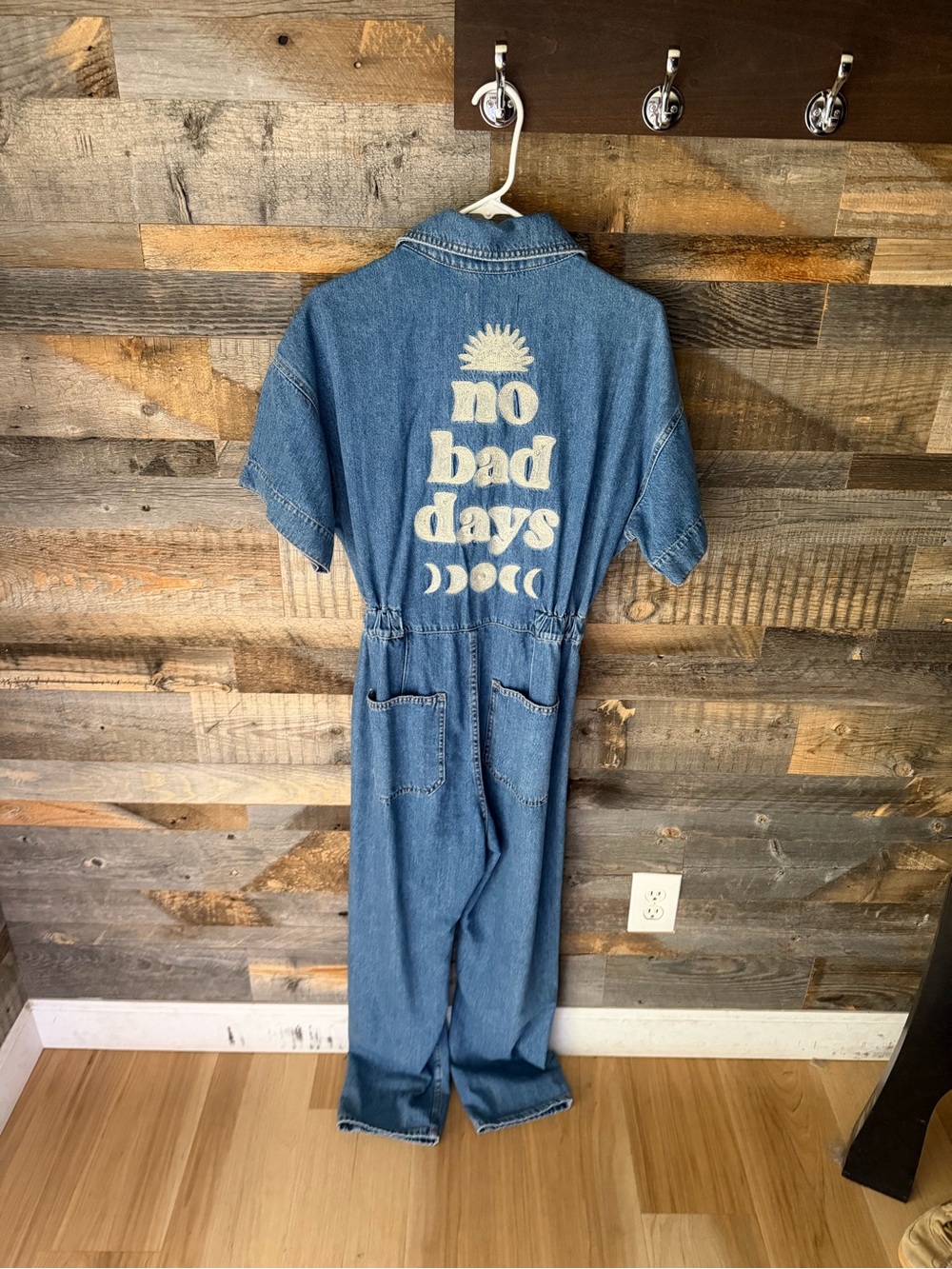 RARE* Free People We The Free EMBROIDERED Marci Denim Jumpsuit Romper